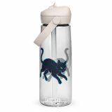 Glitch Cat – Digital Shadow StalkerFlip straw water bottle