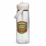 Common Sense – Flip Straw Water Bottle clear front — The Brutally Honest Collection