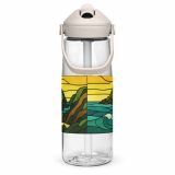 Tides of the Mount – Flip Straw Water Bottle clear right — Cornwall Coast