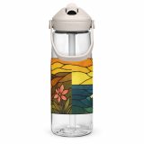 Engine House at Sundown – Flip Straw Water Bottle clear right — Cornwall Coast