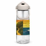 Engine House at Sundown – Flip Straw Water Bottle clear right — Cornwall Coast
