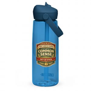 Common Sense – Flip Straw Water Bottle oxford blue back — The Brutally Honest Collection