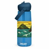 Tides of the Mount – Flip Straw Water Bottle oxford blue front — Cornwall Coast