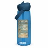 Newquay Surf Signboard – Flip Straw Water Bottle oxford blue front — Salt & Timber: Cornish Signs