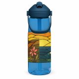 Engine House at Sundown – Flip Straw Water Bottle oxford blue right — Cornwall Coast