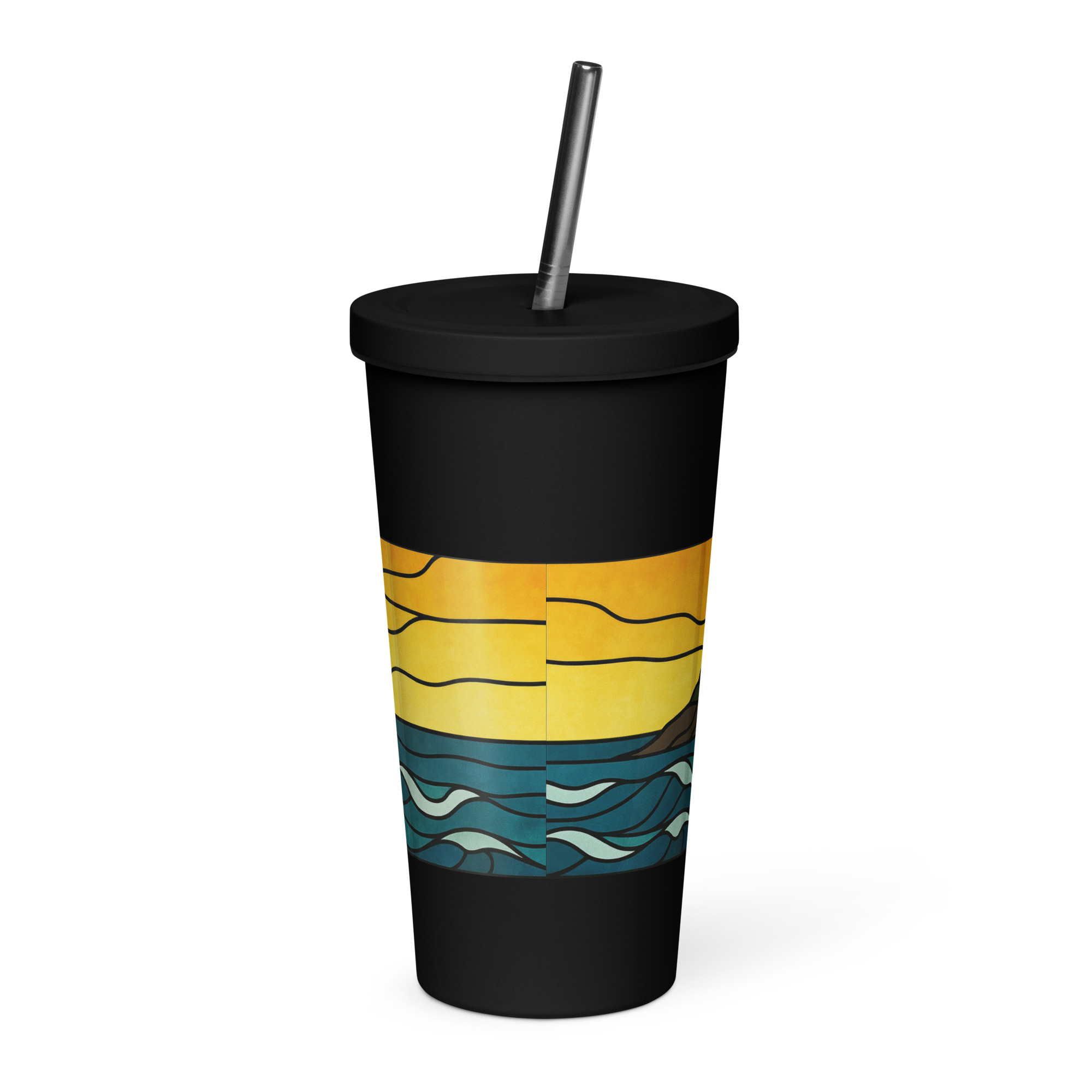Golden Tide at St Michael’s Mount - Insulated tumbler with a straw