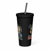 Coffee Because Murder Is Wrong – Insulated Tumbler with a Straw black 20oz back — Sweet Looks, Savage Mouths