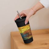 Clifftop Glow at Day’s End - Insulated tumbler with a straw