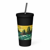 Tides of the Mount - Insulated tumbler with a straw