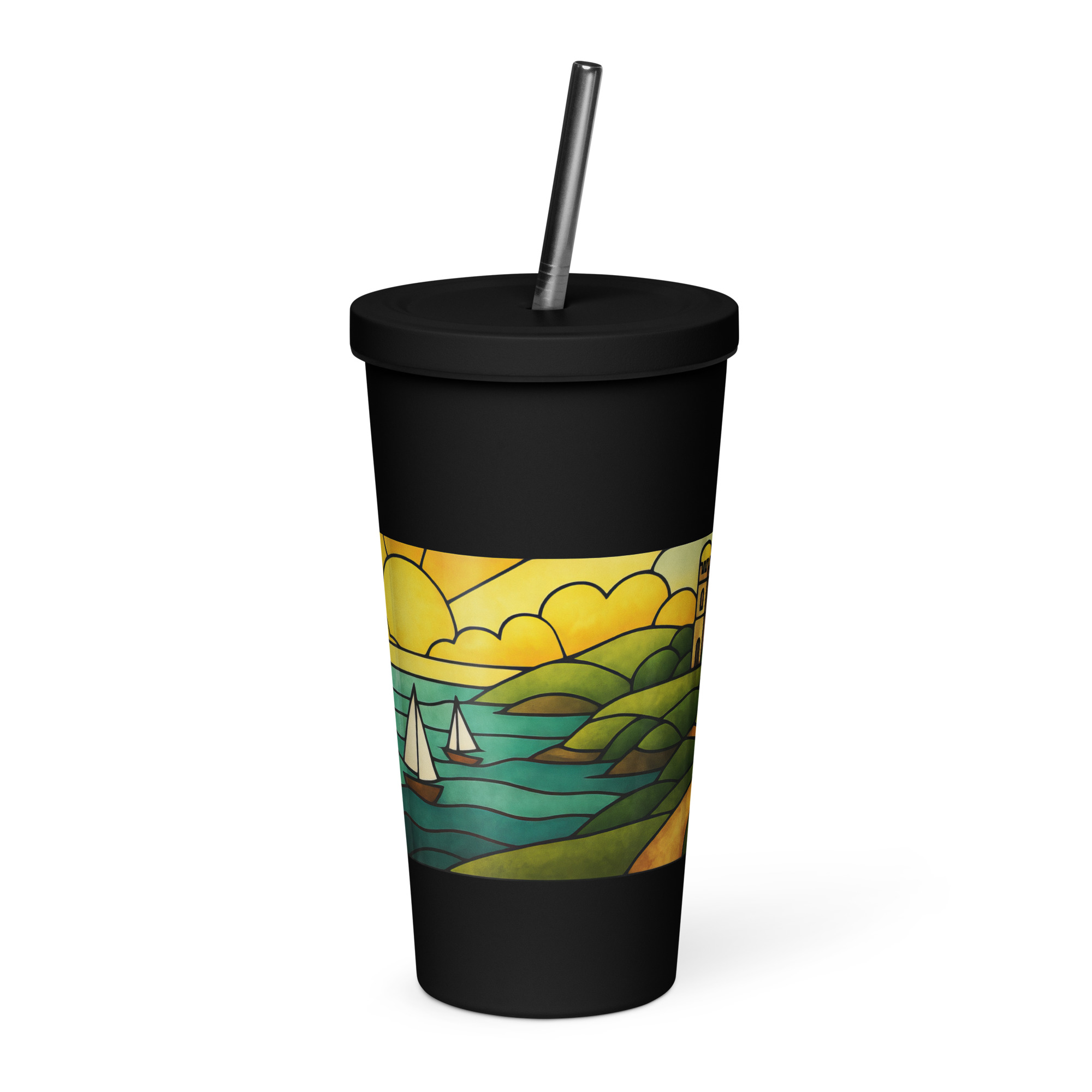 Harbour Light at Golden Bay - Insulated tumbler with a straw