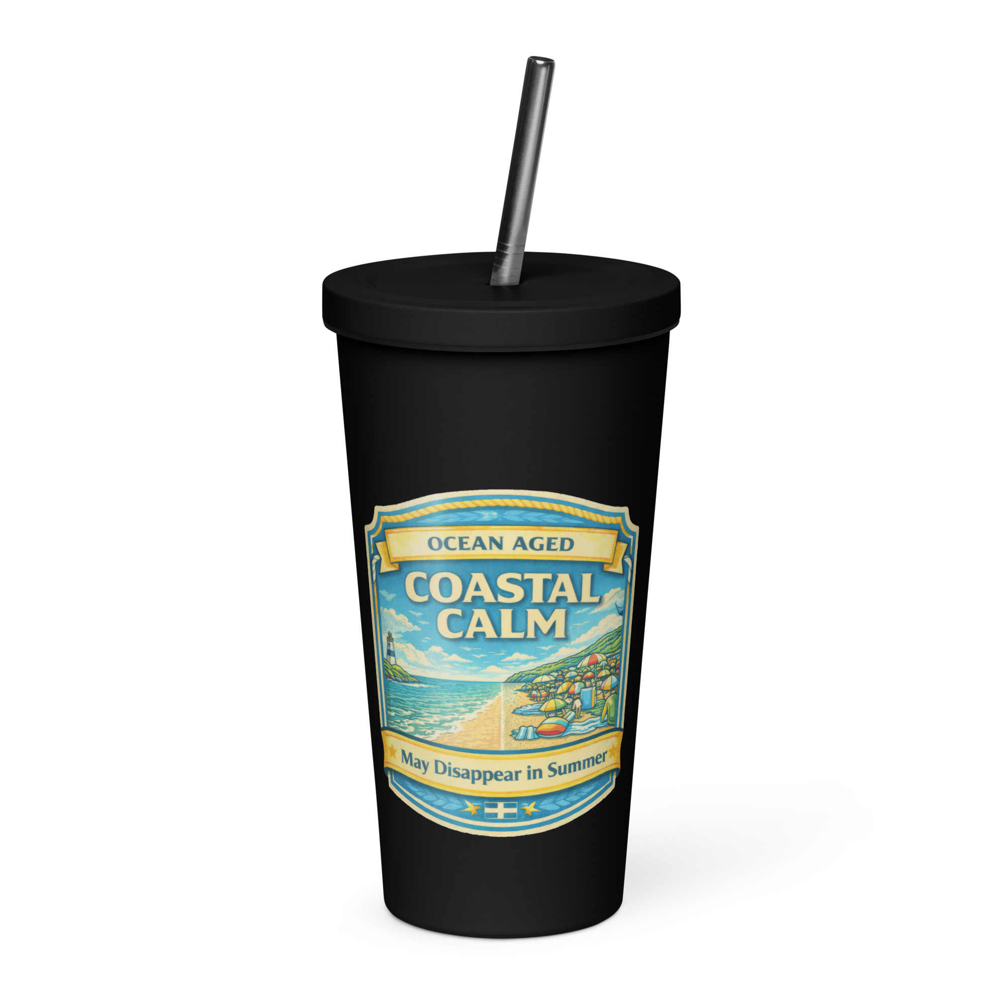 Coastal Calm - Insulated tumbler with a straw