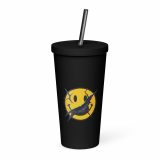 SMILE GLITCH - Insulated tumbler with a straw