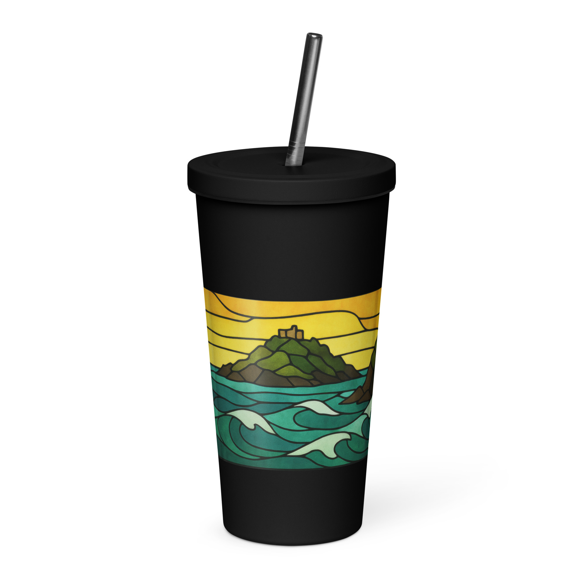 Tides of the Mount - Insulated tumbler with a straw