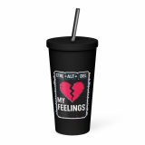 CTRL+ALT+DEL MY FEELINGS - Insulated tumbler with a straw