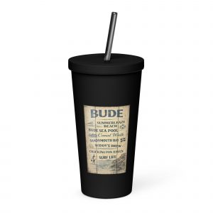 Bude Coastal Signboard Insulated tumbler with a straw — Cornwall