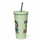 Coffee Because Murder Is Wrong – Insulated Tumbler with a Straw mint 20oz back — Sweet Looks, Savage Mouths