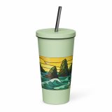 Tides of the Mount - Insulated tumbler with a straw