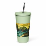 Tides of the Mount - Insulated tumbler with a straw
