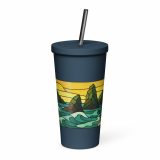 Tides of the Mount - Insulated tumbler with a straw
