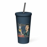 Coffee Because Murder Is Wrong – Insulated Tumbler with a Straw navy 20oz left — Sweet Looks, Savage Mouths
