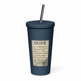 Bude Coastal Signboard - Insulated tumbler with a straw