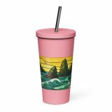 Tides of the Mount - Insulated tumbler with a straw