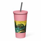Tides of the Mount - Insulated tumbler with a straw