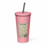 Bude Coastal Signboard - Insulated tumbler with a straw