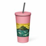 Tides of the Mount - Insulated tumbler with a straw