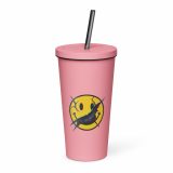 SMILE GLITCH - Insulated tumbler with a straw