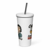 Coffee Because Murder Is Wrong – Insulated Tumbler with a Straw white 20oz back — Sweet Looks, Savage Mouths