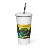 Tides of the Mount - Insulated tumbler with a straw