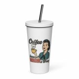 Coffee Because Murder Is Wrong – Insulated Tumbler with a Straw white 20oz left — Sweet Looks, Savage Mouths