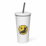 SMILE GLITCH - Insulated tumbler with a straw