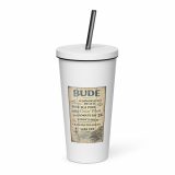 Bude Coastal Signboard - Insulated tumbler with a straw