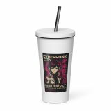 Neon District - Insulated tumbler with a straw