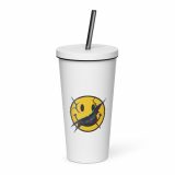 SMILE GLITCH - Insulated tumbler with a straw