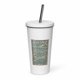 Penzance Coastal Signboard – Insulated Tumbler with a Straw white 20oz right — Salt & Timber: Cornish Signs