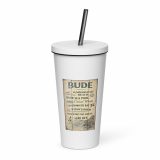 Bude Coastal Signboard - Insulated tumbler with a straw