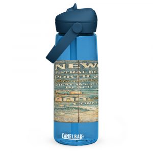 Newquay Surf Signboard - Flip Straw Water Bottle mockup 1