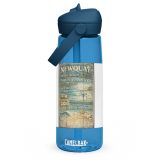 Newquay Surf Signboard - Flip Straw Water Bottle