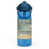 Newquay Surf Signboard - Flip Straw Water Bottle mockup 3
