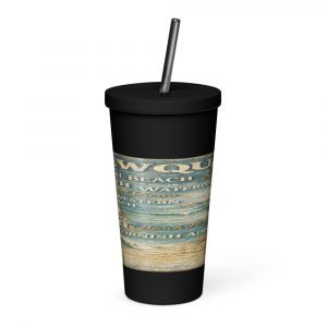 Newquay Surf Signboard - Insulated Tumbler with a Straw mockup 1