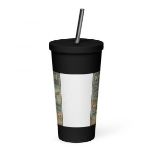Newquay Surf Signboard - Insulated Tumbler with a Straw mockup 1
