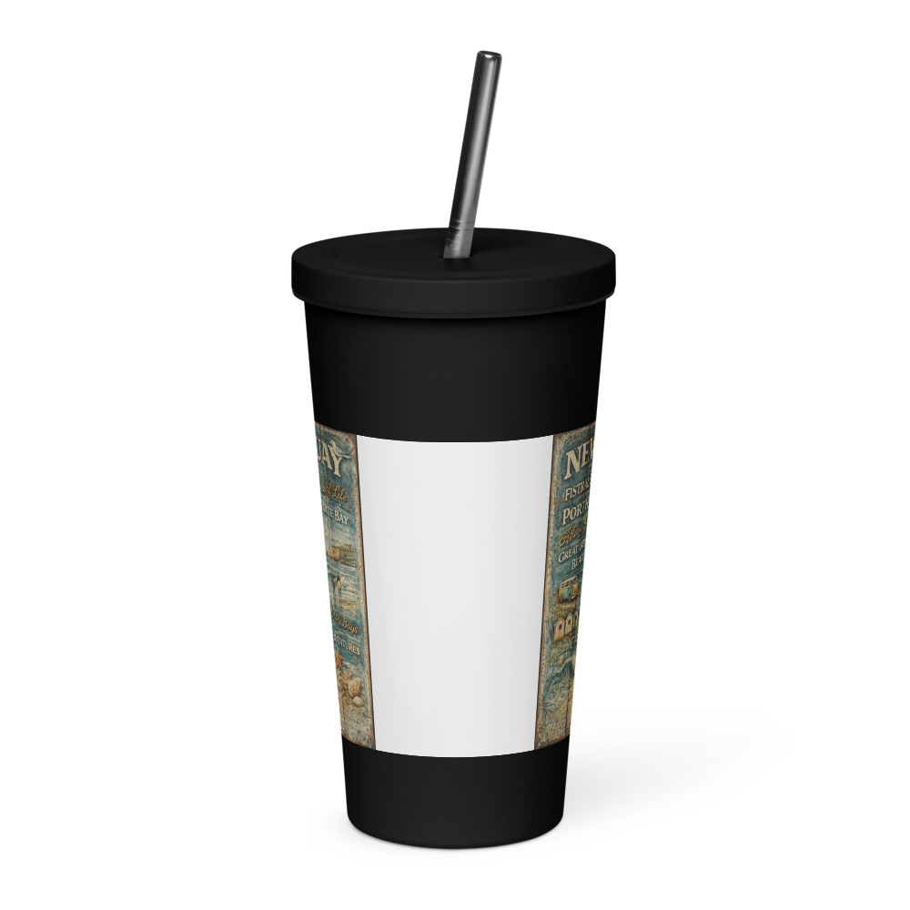 Newquay Surf Signboard - Insulated Tumbler with a Straw