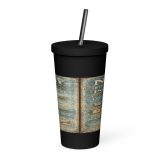 Newquay Surf Signboard - Insulated Tumbler with a Straw mockup 2