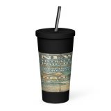 Newquay Surf Signboard - Insulated Tumbler with a Straw mockup 4