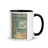Newquay Surf Signboard - Mug with Color Inside