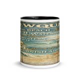 Newquay Surf Signboard - Mug with Color Inside mockup 2