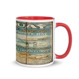 Newquay Surf Signboard - Mug with Color Inside mockup 4
